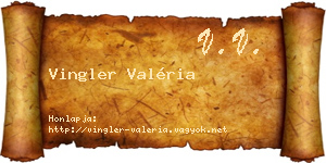 Vingler Valéria névjegykártya
